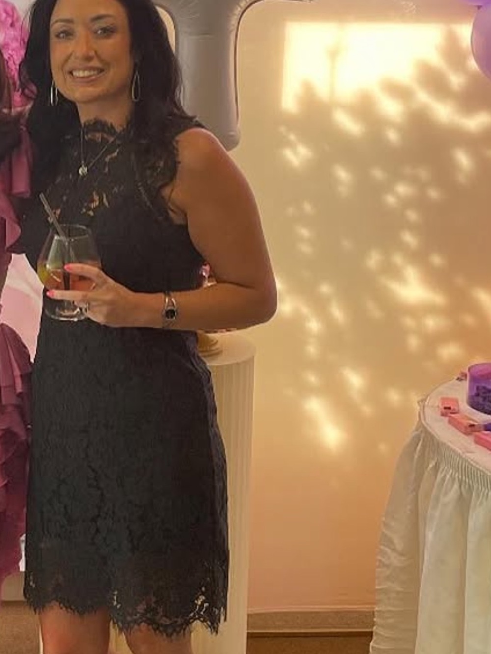 Sugar lips navy blue lace dress sz sm